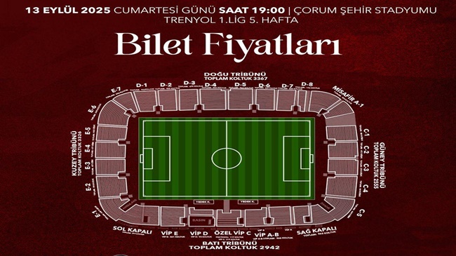 ÇORUM FK’DA VAN MAÇI BİLETLERİ SATIŞA ÇIKTI